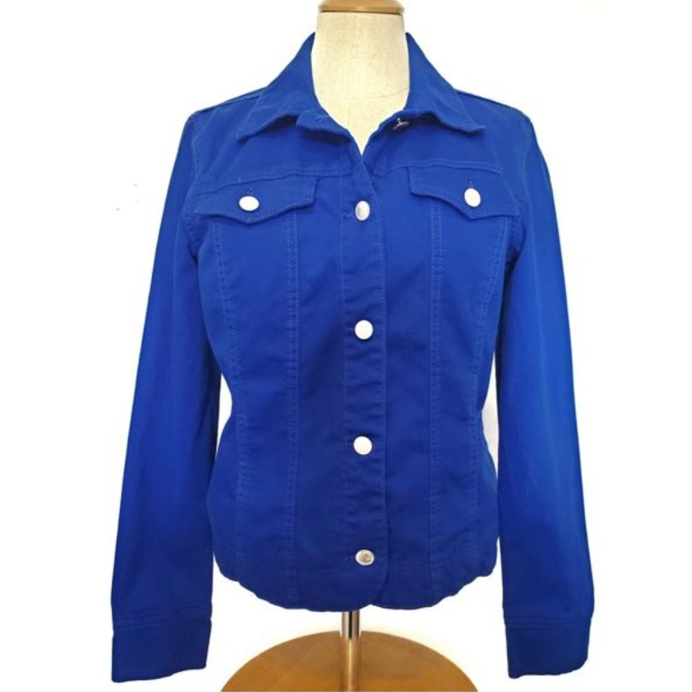 Charter Club Button Down Jacket Blue Size S